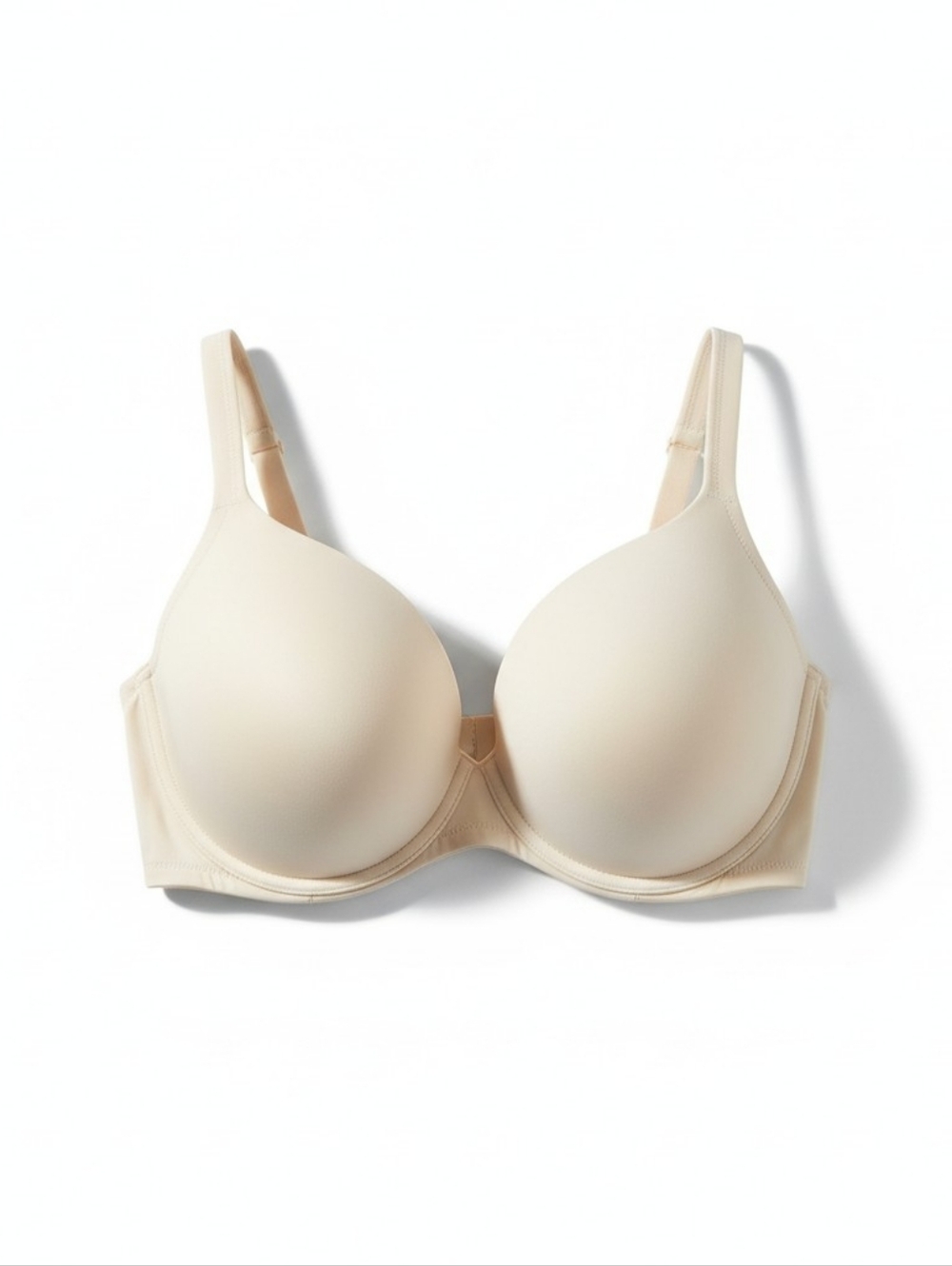 NEW Cacique 46DDD Boost Plunge Cream Cotton Underwire Bra Comfort Padded